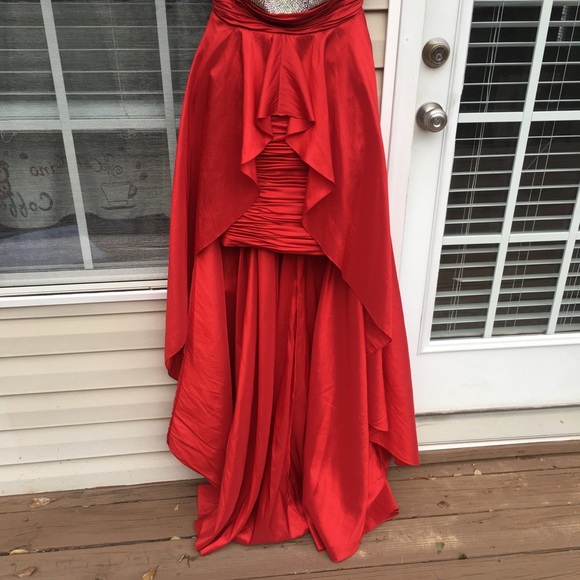 Jaaz Couture jewel stone embellished high lo dress - Picture 3 of 8